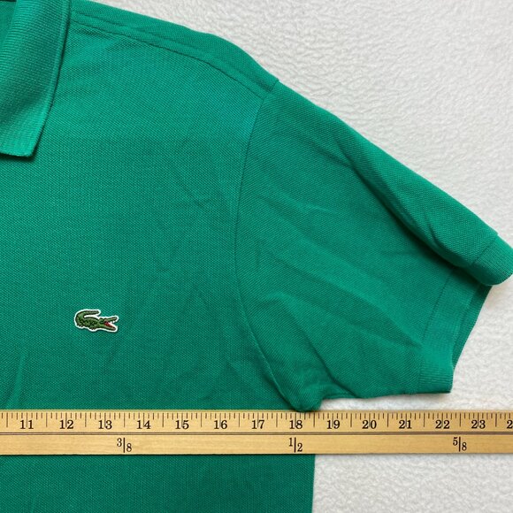 Lacoste Polo Shirt Mens Size 3 Green Short Sleeve Classic Fit Crocodile Logo - Picture 8 of 9